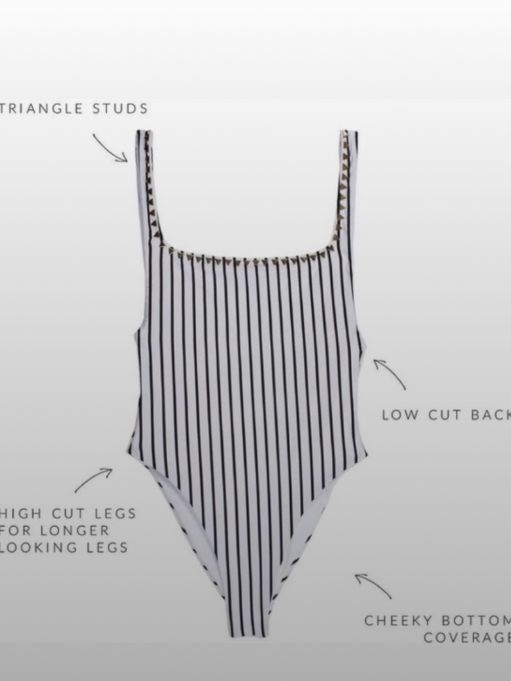 Same Swim Los Angeles LA striped studded One-Piece